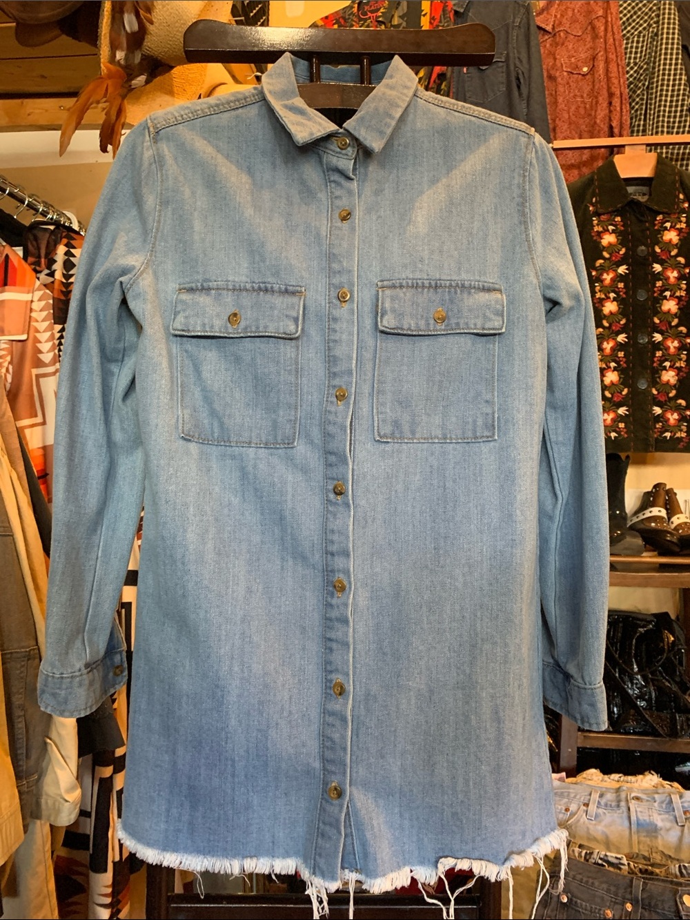Forever 21 Light Blue Denim Mini Dress